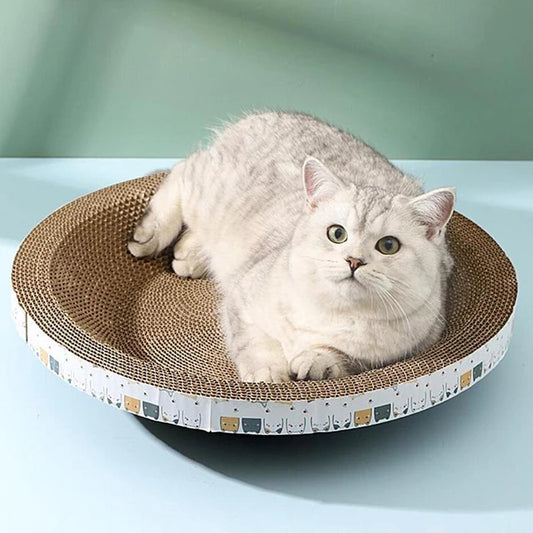ComfyCardboard - Durable Round Cat Scratcher and Bed