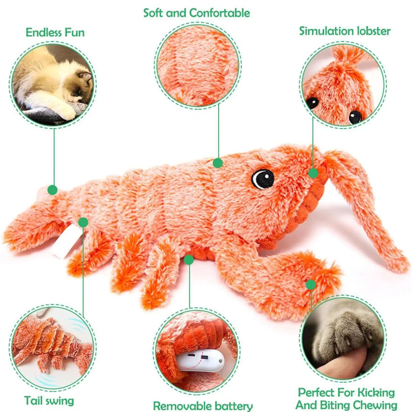 Wiggly Lobster - Interactive Cat Toy